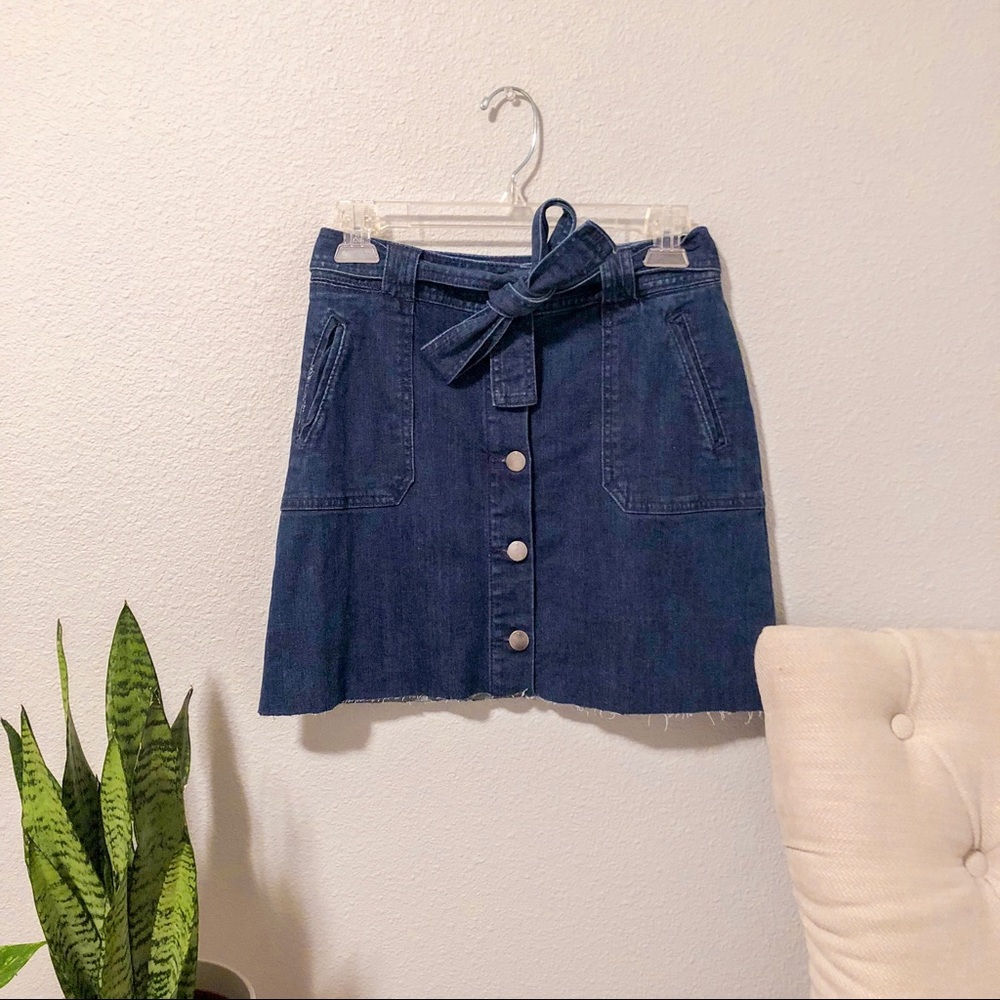 denim button up mini skirt